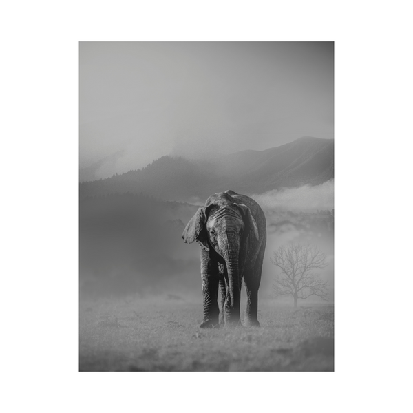Elephant Fog-Photographic Art Print